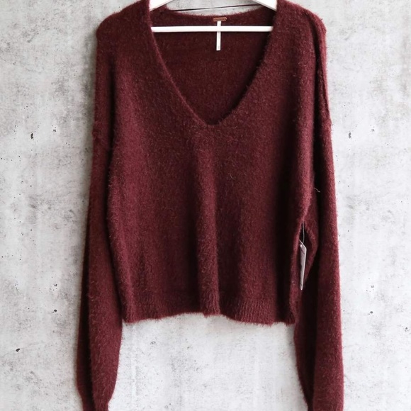 Free People Sweaters - Free People Princess V Neck Fuzzy Sweater Pullover
